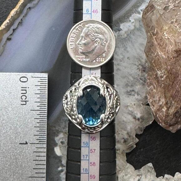 Quotations London Blue Topaz Silver Ring | Wexford Jewelers $398 Carolyn Pollack Sterling Silver Oval Faceted London Blue Topaz Ring Size Variety